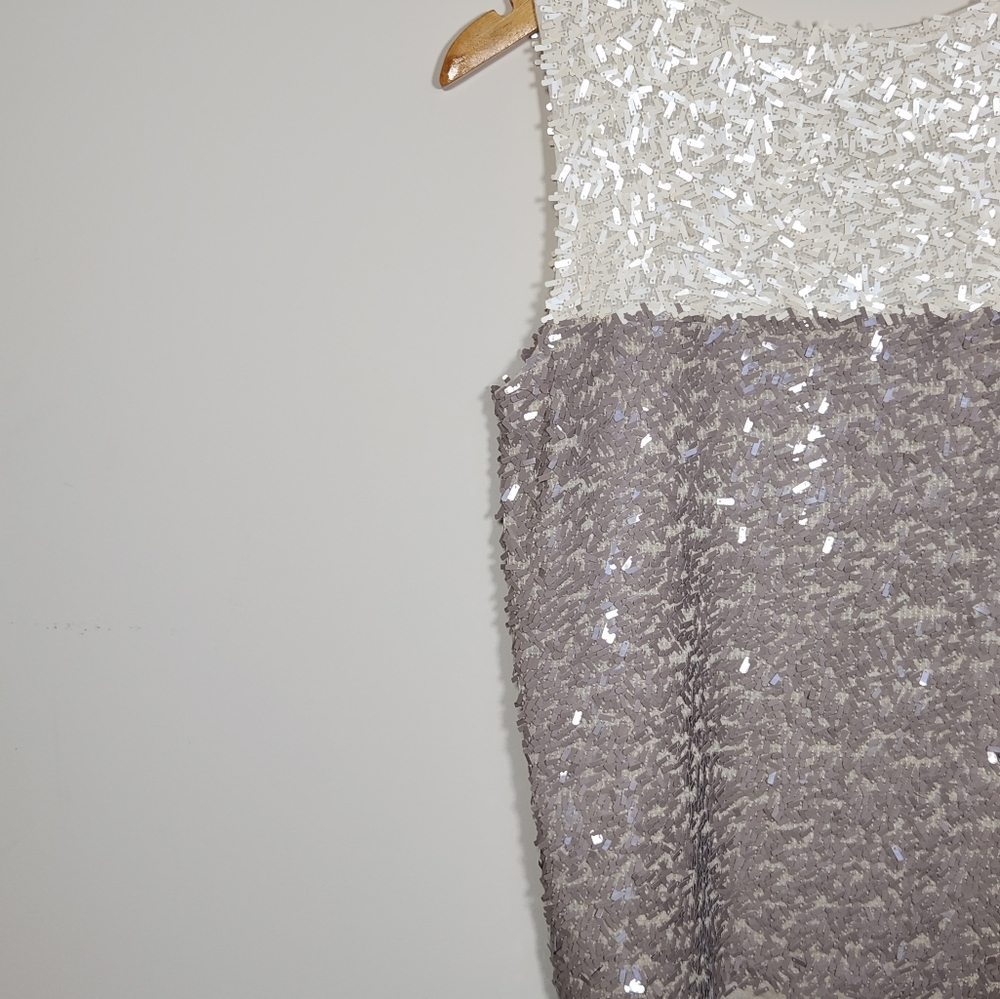 Cream & Grey Sequin Tank Top - Picture 6 of 7
